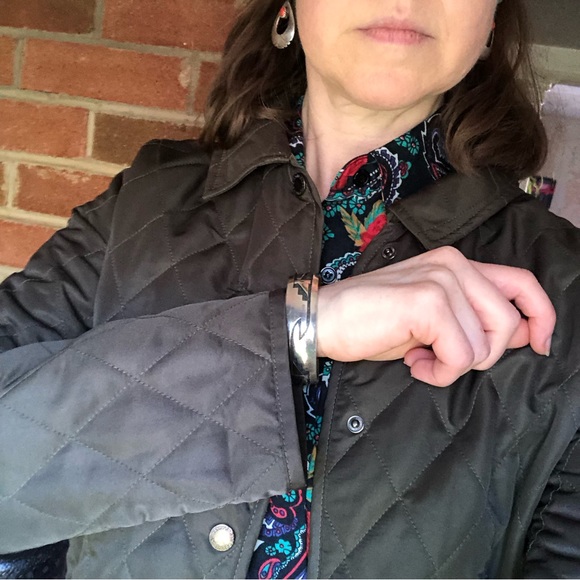 Olive Green Steve & Barry’s Collared Button Down Diamond Pattern Jacket, M - Picture 13 of 13